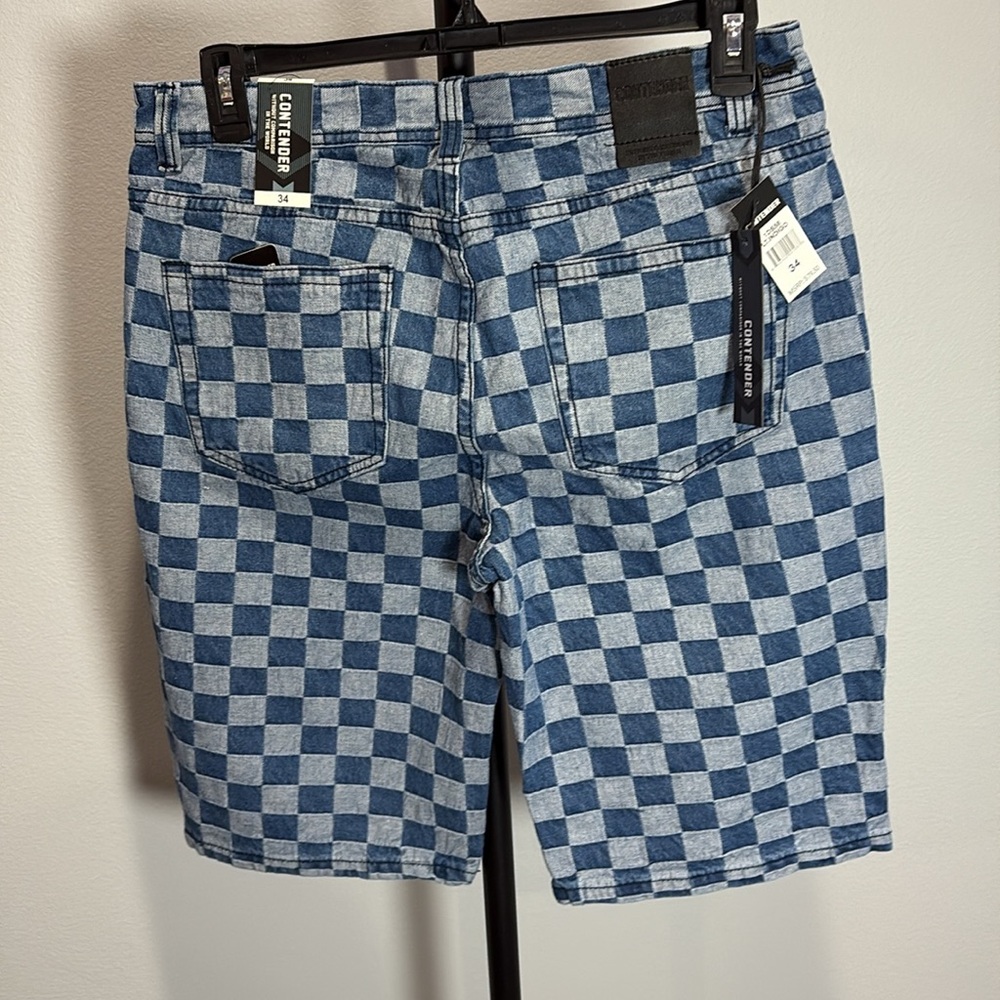 Contender Men's Checkered Denim Shorts - Picture 3 of 5